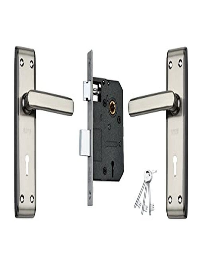 دوق طقم قفل نقر ديوك ثنائي اللون أسود فضي مقاوم للصدأ والتآكل، بمقبضين بطول 175 مم، قفل نقر نحاسي، 3 مفاتيح مطلية بالكروم، براغي ومحور للأبواب الرئيسية والغرف - طقم نقر 612 - Image 2